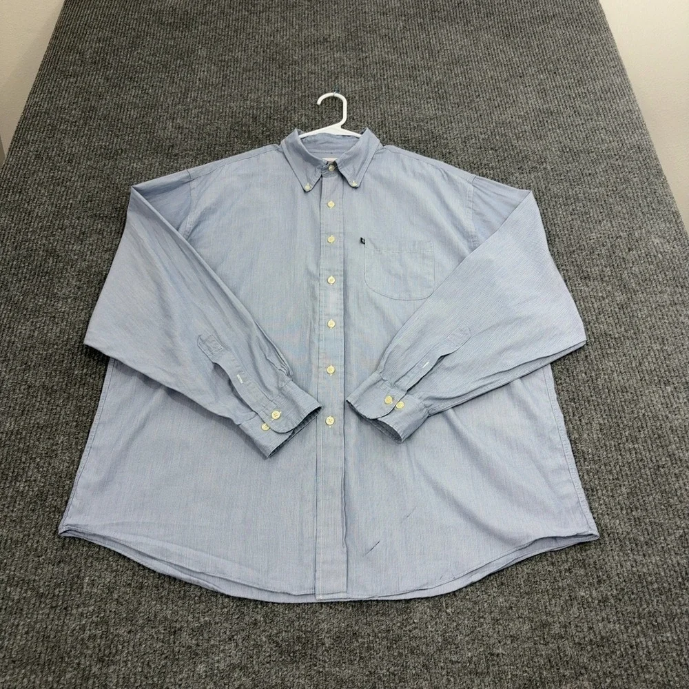 Brooks Brothers Shirt Mens XL Blue Cotton Striped Button Down 346 Classic Office
